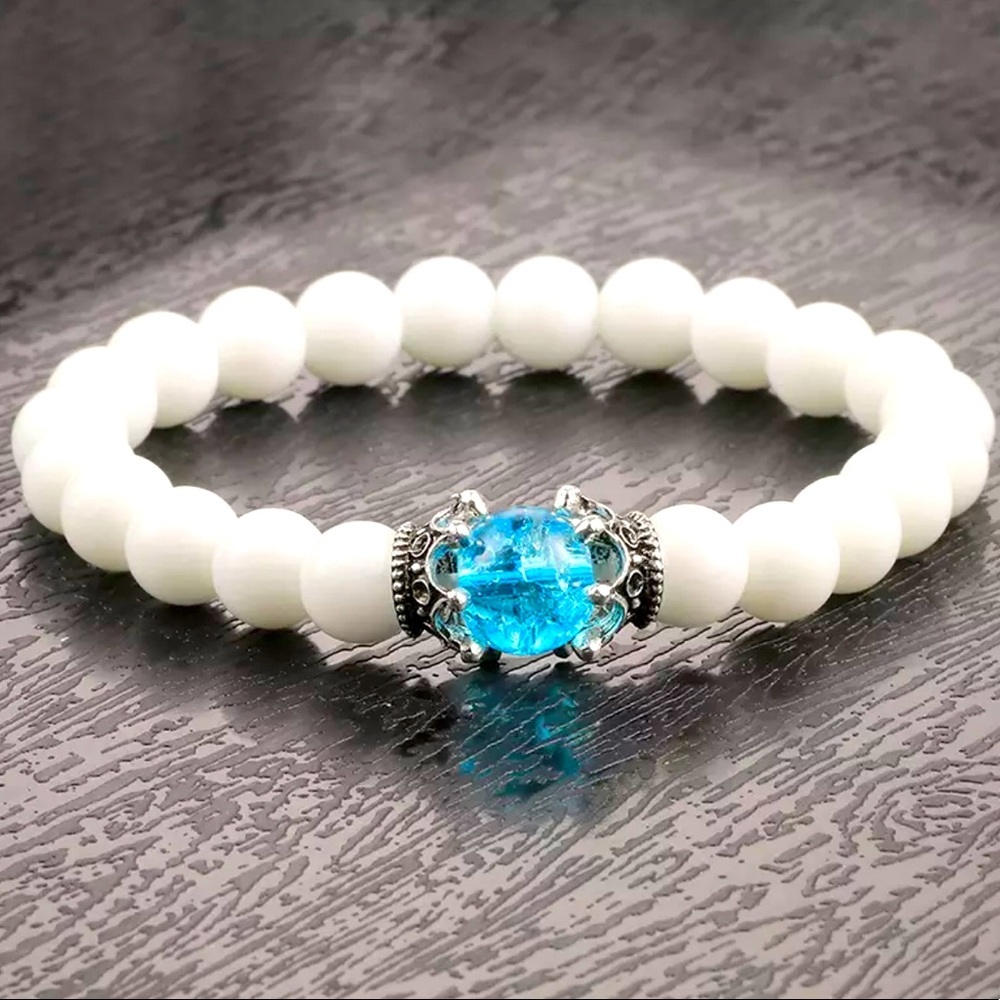 Natural Stone King & Queen Blue Gemstone Bracelet